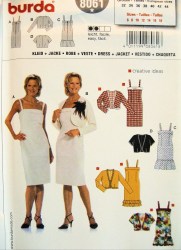 8061 EZ BURDA CLOSE FIT STRAPPY DRESS, OPEN JACKET PATTERN 6-18